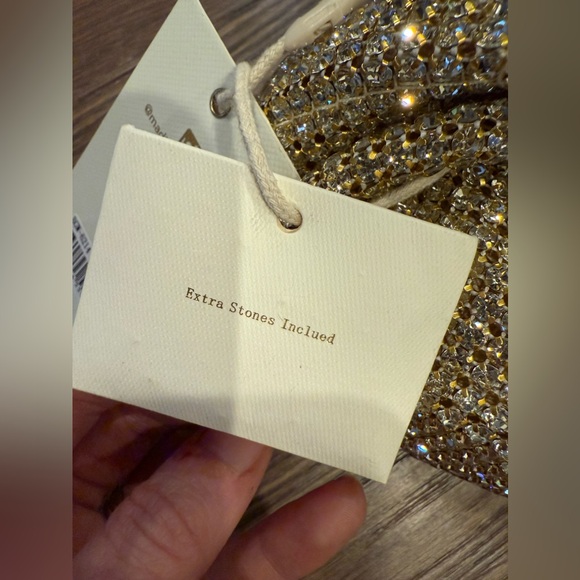 NWT Madison West Knotted  Rhinestone Dumpling Style Evening Purse - Picture 11 of 11